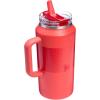 imageSTANLEY Quencher ProTour Flip Straw Tumbler with Leakproof Lid  BuiltIn Straw ampamp Handle  Cupholder Compatible for Travel  Insulated Stainless Steel Cup  BPAFreeHot Coral Fade
