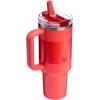 imageSTANLEY Quencher ProTour Flip Straw Tumbler with Leakproof Lid  BuiltIn Straw ampamp Handle  Cupholder Compatible for Travel  Insulated Stainless Steel Cup  BPAFreeHot Coral Fade