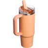 imageSTANLEY Quencher ProTour Flip Straw Tumbler with Leakproof Lid  BuiltIn Straw ampamp Handle  Cupholder Compatible for Travel  Insulated Stainless Steel Cup  BPAFreeOasis Apricot