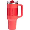imageSTANLEY Quencher ProTour Flip Straw Tumbler with Leakproof Lid  BuiltIn Straw ampamp Handle  Cupholder Compatible for Travel  Insulated Stainless Steel Cup  BPAFreeHot Coral Fade