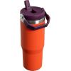imageStanley IceFlow 20 Flip Straw Tumbler with Handle 30 oz  Twist On Lid and Flip Up Straw  Leak Resistant Water Bottle  Insulated Stainless Steel  BPAFree  ToastTigerlily Plum