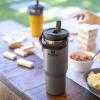 imageStanley IceFlow 20 Flip Straw Tumbler with Handle 30 oz  Twist On Lid and Flip Up Straw  Leak Resistant Water Bottle  Insulated Stainless Steel  BPAFree  ToastCharcoal