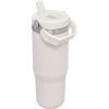 imageStanley IceFlow 20 Flip Straw Tumbler with Handle 30 oz  Twist On Lid and Flip Up Straw  Leak Resistant Water Bottle  Insulated Stainless Steel  BPAFree  ToastRose Quartz