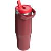 imageStanley IceFlow 20 Flip Straw Tumbler with Handle 30 oz  Twist On Lid and Flip Up Straw  Leak Resistant Water Bottle  Insulated Stainless Steel  BPAFree  ToastCranberry