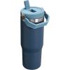 imageStanley IceFlow 20 Flip Straw Tumbler with Handle 30 oz  Twist On Lid and Flip Up Straw  Leak Resistant Water Bottle  Insulated Stainless Steel  BPAFree  ToastNavy