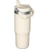 imageStanley IceFlow 20 Flip Straw Tumbler with Handle 30 oz  Twist On Lid and Flip Up Straw  Leak Resistant Water Bottle  Insulated Stainless Steel  BPAFree  ToastCream