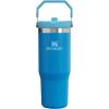 imageStanley IceFlow 20 Flip Straw Tumbler with Handle 30 oz  Twist On Lid and Flip Up Straw  Leak Resistant Water Bottle  Insulated Stainless Steel  BPAFree  ToastAzure