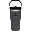 imageStanley IceFlow 20 Flip Straw Tumbler with Handle 30 oz  Twist On Lid and Flip Up Straw  Leak Resistant Water Bottle  Insulated Stainless Steel  BPAFree  ToastCharcoal