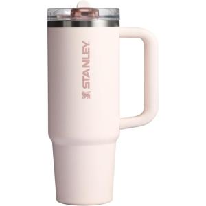 imageSTANLEY Quencher ProTour Flip Straw Tumbler with Leakproof Lid  BuiltIn Straw ampamp Handle  Cupholder Compatible for Travel  Insulated Stainless Steel Cup  BPAFreeRose Quartz