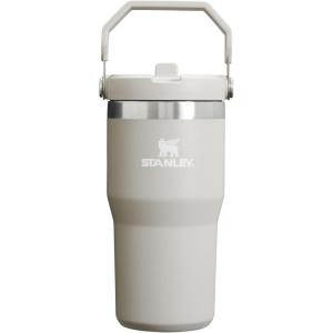 imageStanley IceFlow 20 Flip Straw Tumbler with Handle 30 oz  Twist On Lid and Flip Up Straw  Leak Resistant Water Bottle  Insulated Stainless Steel  BPAFree  ToastAsh
