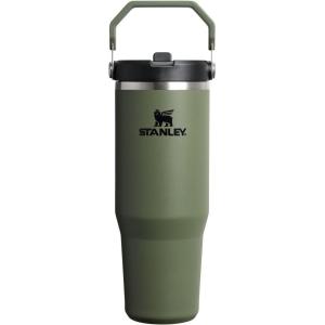 imageStanley IceFlow 20 Flip Straw Tumbler with Handle 30 oz  Twist On Lid and Flip Up Straw  Leak Resistant Water Bottle  Insulated Stainless Steel  BPAFree  ToastDried Pine