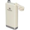imageStanley Adventure PreParty Flask 8 oz  Leakproof Hip Flask  Hinge Connected Never Lose Cap  Insulated Stainless Steel Liquor Container  BPAFree  Hammertone GreenCream Gloss