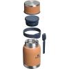 imageStanley Adventure ToGo Food Jar and Spork 24 oz  Vacuum Insulated Thermos Food Container  Wide Mouth Screw On Lid  Packable for Travel  Stainless Steel with Leakproof Lid  BPAFree  Chili RedToast