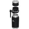 imageStanley Adventure ToGo Food Jar and Spork 24 oz  Vacuum Insulated Thermos Food Container  Wide Mouth Screw On Lid  Packable for Travel  Stainless Steel with Leakproof Lid  BPAFree  Chili RedBlack Glow