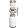 imageStanley Adventure ToGo Food Jar and Spork 24 oz  Vacuum Insulated Thermos Food Container  Wide Mouth Screw On Lid  Packable for Travel  Stainless Steel with Leakproof Lid  BPAFree  Chili RedFrost