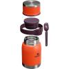 imageStanley Adventure ToGo Food Jar and Spork 24 oz  Vacuum Insulated Thermos Food Container  Wide Mouth Screw On Lid  Packable for Travel  Stainless Steel with Leakproof Lid  BPAFree  Chili RedTigerlily Plum