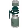 imageStanley Adventure ToGo Food Jar and Spork 24 oz  Vacuum Insulated Thermos Food Container  Wide Mouth Screw On Lid  Packable for Travel  Stainless Steel with Leakproof Lid  BPAFree  Chili RedHammertone Green