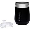 imageStanley GO Everyday Wine Tumbler 10 oz  Press Fit Drink Through Lid  Beverage Coffee and Cocktail Cup  Insulated Stainless Steel Wine Glass  BPAFree  PolarMatte Black