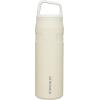imageStanley IceFlow Cap and Carry Water Bottle  Wide Mouth Twist Lid  Lightweight ampamp Leakproof for Travel ampamp Sports  Insulated Stainless Steel  BPAFreeCream Glimmer