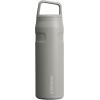 imageStanley IceFlow Cap and Carry Water Bottle  Wide Mouth Twist Lid  Lightweight ampamp Leakproof for Travel ampamp Sports  Insulated Stainless Steel  BPAFreeAsh