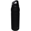 imageStanley IceFlow Cap and Carry Water Bottle  Wide Mouth Twist Lid  Lightweight ampamp Leakproof for Travel ampamp Sports  Insulated Stainless Steel  BPAFreeBlack Glimmer