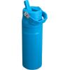 imageStanley IceFlow Flip Straw 20 Water Bottle 24 oz  BuiltIn Straw for Travel and Sports  Lightweight and Leak Resistant  Insulated Stainless Steel  BPAFree  Strawberry CreamAzure