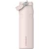 imageStanley IceFlow Flip Straw 20 Water Bottle 24 oz  BuiltIn Straw for Travel and Sports  Lightweight and Leak Resistant  Insulated Stainless Steel  BPAFree  Strawberry CreamRose Quartz