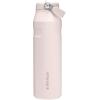 imageStanley IceFlow Flip Straw 20 Water Bottle 24 oz  BuiltIn Straw for Travel and Sports  Lightweight and Leak Resistant  Insulated Stainless Steel  BPAFree  Strawberry CreamRose Quartz