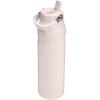 imageStanley IceFlow Flip Straw 20 Water Bottle 24 oz  BuiltIn Straw for Travel and Sports  Lightweight and Leak Resistant  Insulated Stainless Steel  BPAFree  Strawberry CreamRose Quartz