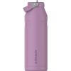 imageStanley IceFlow Flip Straw 20 Water Bottle 24 oz  BuiltIn Straw for Travel and Sports  Lightweight and Leak Resistant  Insulated Stainless Steel  BPAFree  Strawberry CreamLilac