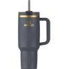 imageStanley Quencher H20 Tumbler with Handle and Straw 40 oz  Flowstate 3Position Lid  Cup Holder Compatible for Travel  Insulated Stainless Steel Cup  BPAFree  Rose Petal ShimmerFluted Twilight