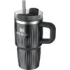imageStanley Quencher H20 Tumbler with Handle and Straw 40 oz  Flowstate 3Position Lid  Cup Holder Compatible for Travel  Insulated Stainless Steel Cup  BPAFree  Rose Petal ShimmerFluted Black