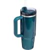 imageStanley Quencher H20 Tumbler with Handle and Straw 40 oz  Flowstate 3Position Lid  Cup Holder Compatible for Travel  Insulated Stainless Steel Cup  BPAFree  Rose Petal ShimmerFluted Marina Shine
