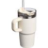 imageStanley Quencher H20 Tumbler with Handle and Straw 40 oz  Flowstate 3Position Lid  Cup Holder Compatible for Travel  Insulated Stainless Steel Cup  BPAFree  Rose Petal ShimmerFluted Cream Gloss