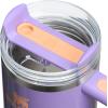 imageStanley Quencher H20 Tumbler with Handle and Straw 40 oz  Flowstate 3Position Lid  Cup Holder Compatible for Travel  Insulated Stainless Steel Cup  BPAFree  Rose Petal ShimmerPeriwinkle Shimmer