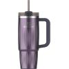 imageStanley Quencher H20 Tumbler with Handle and Straw 40 oz  Flowstate 3Position Lid  Cup Holder Compatible for Travel  Insulated Stainless Steel Cup  BPAFree  Rose Petal ShimmerFluted Wisteria Shine