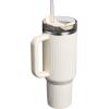 imageStanley Quencher H20 Tumbler with Handle and Straw 40 oz  Flowstate 3Position Lid  Cup Holder Compatible for Travel  Insulated Stainless Steel Cup  BPAFree  Rose Petal ShimmerFluted Cream Gloss