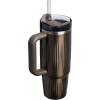 imageStanley Quencher H20 Tumbler with Handle and Straw 40 oz  Flowstate 3Position Lid  Cup Holder Compatible for Travel  Insulated Stainless Steel Cup  BPAFree  Rose Petal ShimmerFluted Gunmetal Shine