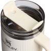 imageStanley Quencher H20 Tumbler with Handle and Straw 40 oz  Flowstate 3Position Lid  Cup Holder Compatible for Travel  Insulated Stainless Steel Cup  BPAFree  Rose Petal ShimmerFluted Cream Gloss