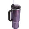 imageStanley Quencher H20 Tumbler with Handle and Straw 40 oz  Flowstate 3Position Lid  Cup Holder Compatible for Travel  Insulated Stainless Steel Cup  BPAFree  Rose Petal ShimmerFluted Wisteria Shine