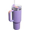imageStanley Quencher H20 Tumbler with Handle and Straw 40 oz  Flowstate 3Position Lid  Cup Holder Compatible for Travel  Insulated Stainless Steel Cup  BPAFree  Rose Petal ShimmerPeriwinkle Shimmer
