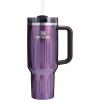 imageStanley Quencher H20 Tumbler with Handle and Straw 40 oz  Flowstate 3Position Lid  Cup Holder Compatible for Travel  Insulated Stainless Steel Cup  BPAFree  Rose Petal ShimmerFluted Wisteria Shine