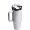 imageStanley Quencher H20 Tumbler with Handle and Straw 40 oz  Flowstate 3Position Lid  Cup Holder Compatible for Travel  Insulated Stainless Steel Cup  BPAFree  Rose Petal ShimmerFluted Ash Gloss