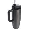 imageStanley Quencher H20 Tumbler with Handle and Straw 40 oz  Flowstate 3Position Lid  Cup Holder Compatible for Travel  Insulated Stainless Steel Cup  BPAFree  Rose Petal ShimmerFluted Black