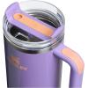 imageStanley Quencher H20 Tumbler with Handle and Straw 40 oz  Flowstate 3Position Lid  Cup Holder Compatible for Travel  Insulated Stainless Steel Cup  BPAFree  Rose Petal ShimmerPeriwinkle Shimmer