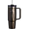 imageStanley Quencher H20 Tumbler with Handle and Straw 40 oz  Flowstate 3Position Lid  Cup Holder Compatible for Travel  Insulated Stainless Steel Cup  BPAFree  Rose Petal ShimmerFluted Gunmetal Shine