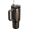 imageStanley Quencher H20 Tumbler with Handle and Straw 40 oz  Flowstate 3Position Lid  Cup Holder Compatible for Travel  Insulated Stainless Steel Cup  BPAFree  Rose Petal ShimmerFluted Gunmetal Shine