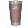 imageStanley StayChill Beer Pint 16 oz  Wide Mouth Lid  Builtin Bottle Opener  Beer Tumbler Cup  Insulated Stainless Steel Pint Glass  BPAFree  Rose Quartz GlowRose Quartz Glow