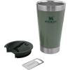 imageStanley StayChill Beer Pint 16 oz  Wide Mouth Lid  Builtin Bottle Opener  Beer Tumbler Cup  Insulated Stainless Steel Pint Glass  BPAFree  Rose Quartz GlowHammertone Green