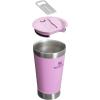imageStanley StayChill Beer Pint 16 oz  Wide Mouth Lid  Builtin Bottle Opener  Beer Tumbler Cup  Insulated Stainless Steel Pint Glass  BPAFree  Rose Quartz GlowLilac Gloss